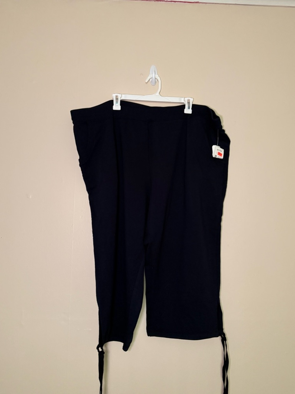 Fashion Bug Black Capris with Tie Hem